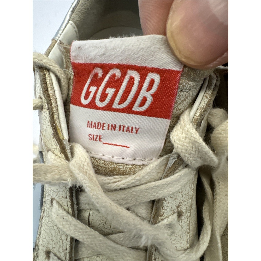 Golden Goose Superstar Sneakers White Leather Blue Star Distressed Low Top SZ 37 - Picture 15 of 16